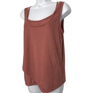 Bongo Double Strap Activewear Tank Top Dusty Rose Color Women’s Size Medium